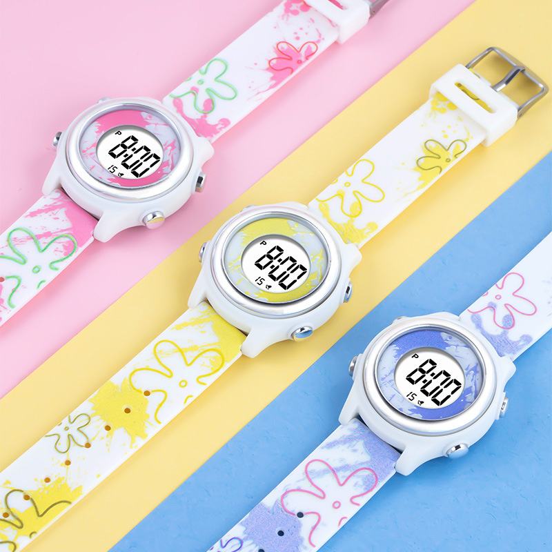 Moda campus macaron estudiante reloj electrónico alarma luminosa multifunción sincronización reloj electrónico al por mayor