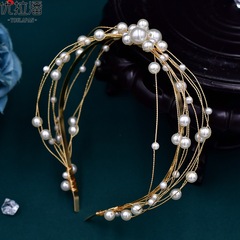 Eurapan Bridal Korean-Style Pearl Headpiece, Handcrafted Beaded Simple Hairband, Stunning Wedding & Toasting Accessory—HP609