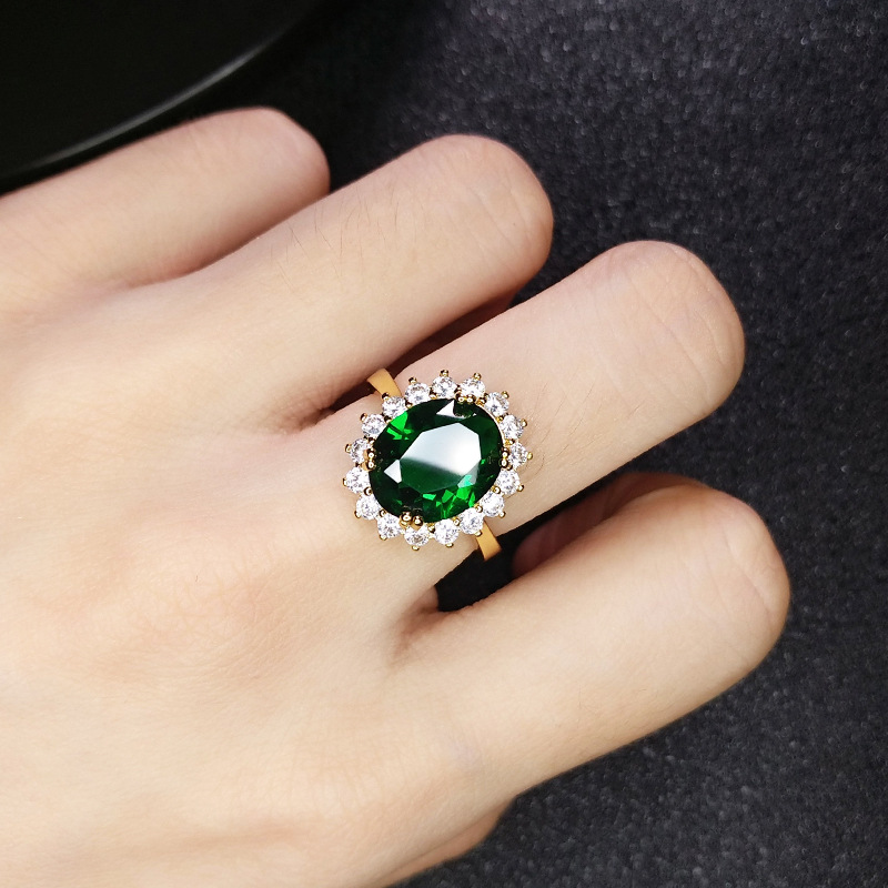 Fashion Imitation Green Tourmaline Jewelry Set Emerald Three-piece Jewelry display picture 1