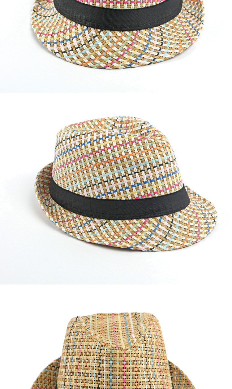 Women's Simple Style Classic Style Color Block Crimping Fedora Hat display picture 3