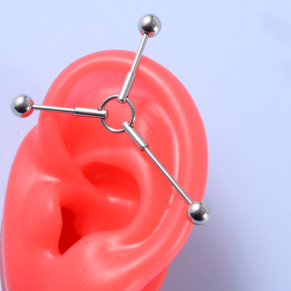 Simple Style Geometric Stainless Steel Inlay Artificial Gemstones Unisex Ear Studs 1 Piece