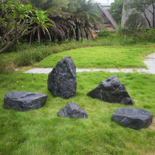 仿真黑山石室内造景石玻璃钢摆件庭院假山装饰户外花园假石头雕塑