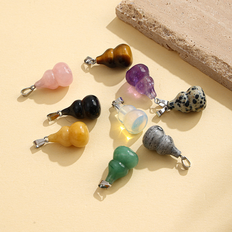 20mm Gourd Pendant Natural Crystal Semi-Precious Stone Gourd Pendant DIY Earrings Necklace Jewelry Accessories