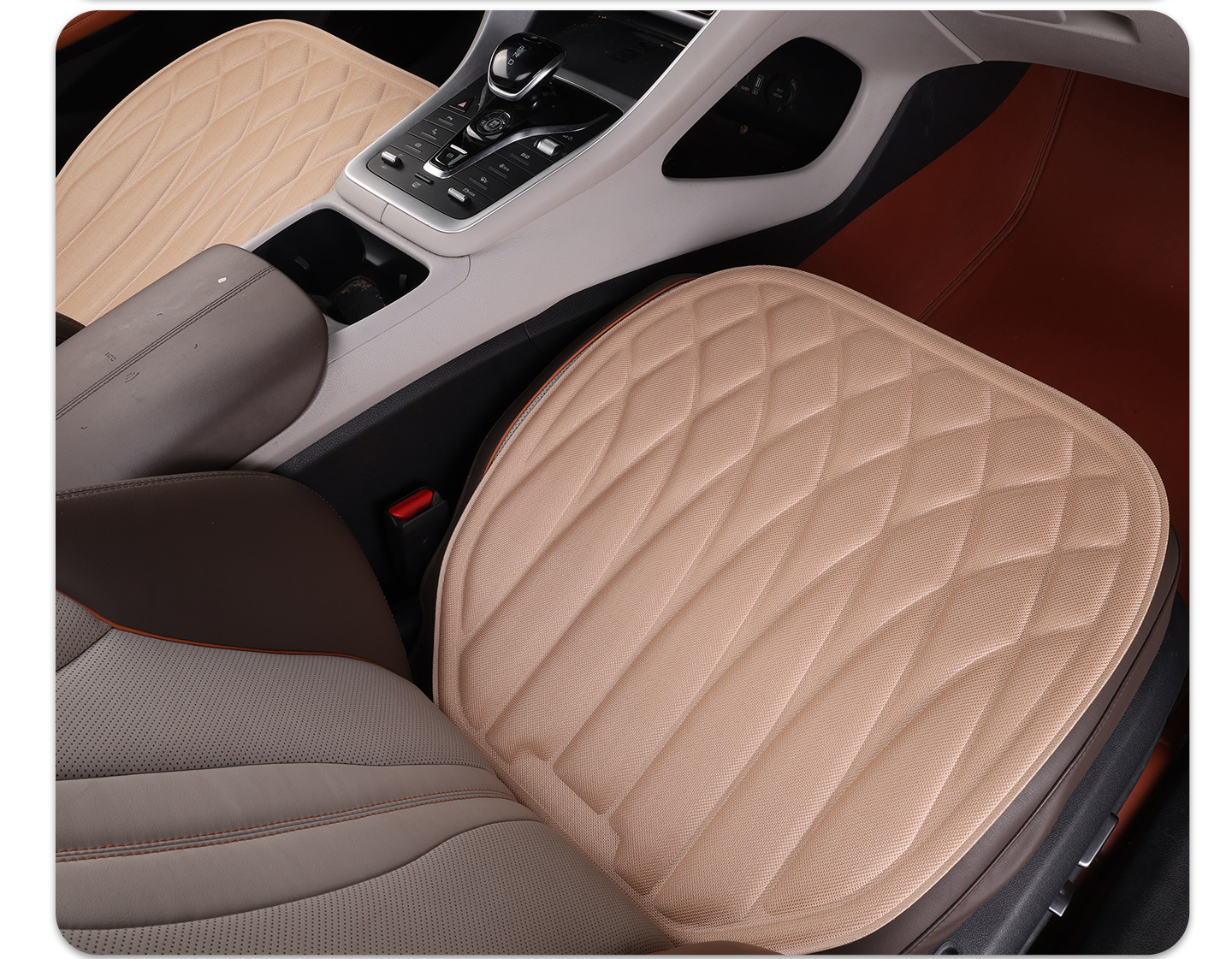 Exclusive for cross-border sales: 2026 new model seaweed fiber car seat cushion, universal for all seasons, no installation required, three-piece set, heat-pressed and integrated
