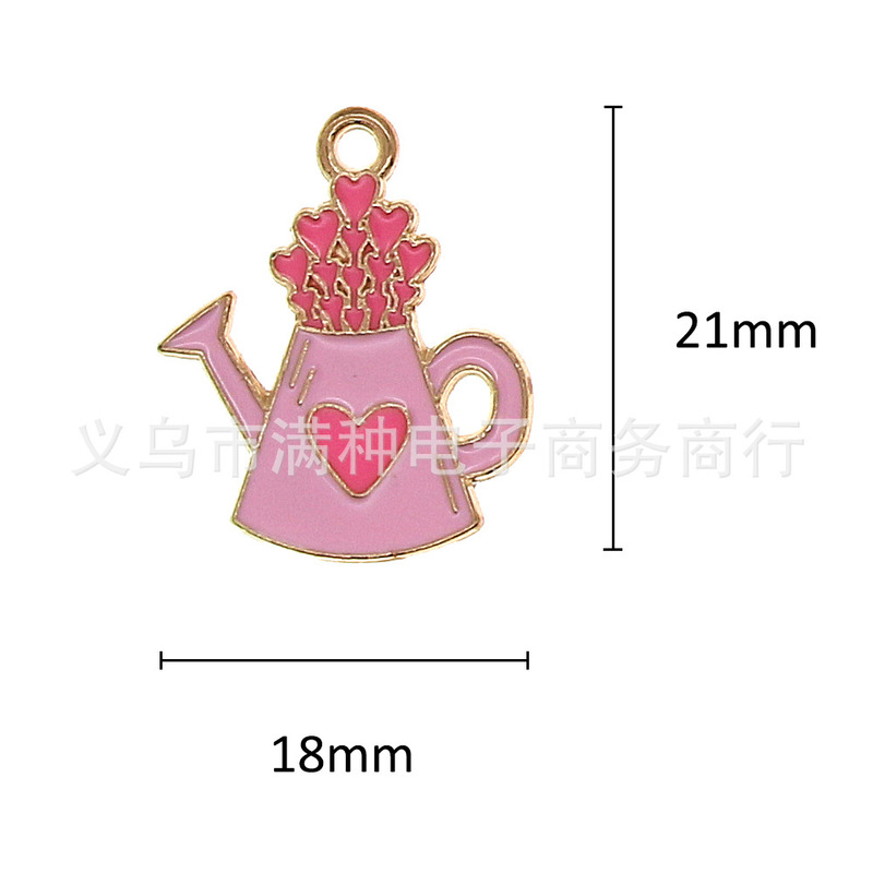 バレンタインデーピンクラブハートジュエリーアクセサリー diy ブレスレットキーホルダーネックレスペンダント合金オイルドリップペンダント|undefined