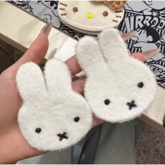 秋冬新款日系毛绒小兔可爱刘海贴卡通甜妹少女心碎发无痕发饰批发