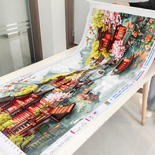 ✅忆江南十字绣新款2025客厅简约现代江南山水风景手工刺