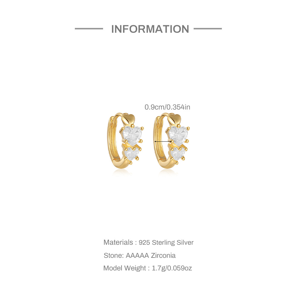 4g Weight 925 Sterling Silver Ear Needle Material Rhinestones Inlay Material Earrings Classification 1 Pair Quantity Holiday, Daily Occasion 925 Sterling Silver Material Solid Color Pattern Women's Gender Inlay Design Simple Style Style 1 Pair 925 Sterling Silver Rhinestones Solid Color Earrings 无