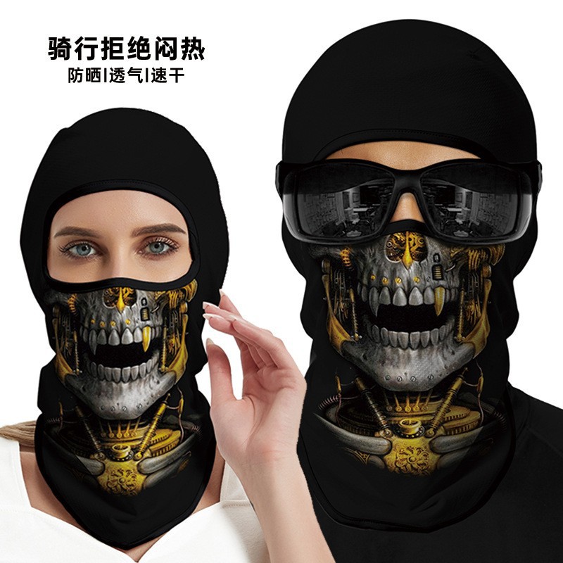 Summer Sun Protection Hood for Men and Women, Outdoor Motorcycle Riding Helmet Lined Hood, Fishing Funny Face Mask, Face Mask