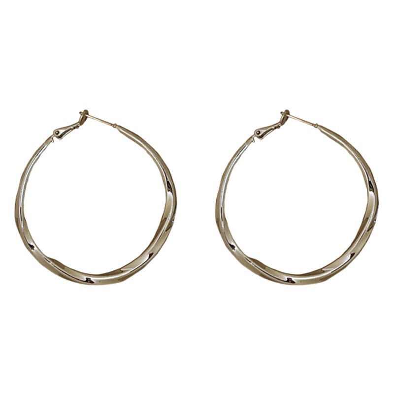 Big Ear ring earrings for women 2023 new popular niche design high-grade temperament simple circle plain ring earrings