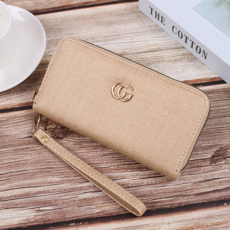 2023 nuevas mujeres de embrague moda calle tiro personalidad doble C grano fino gran capacidad diseño logo