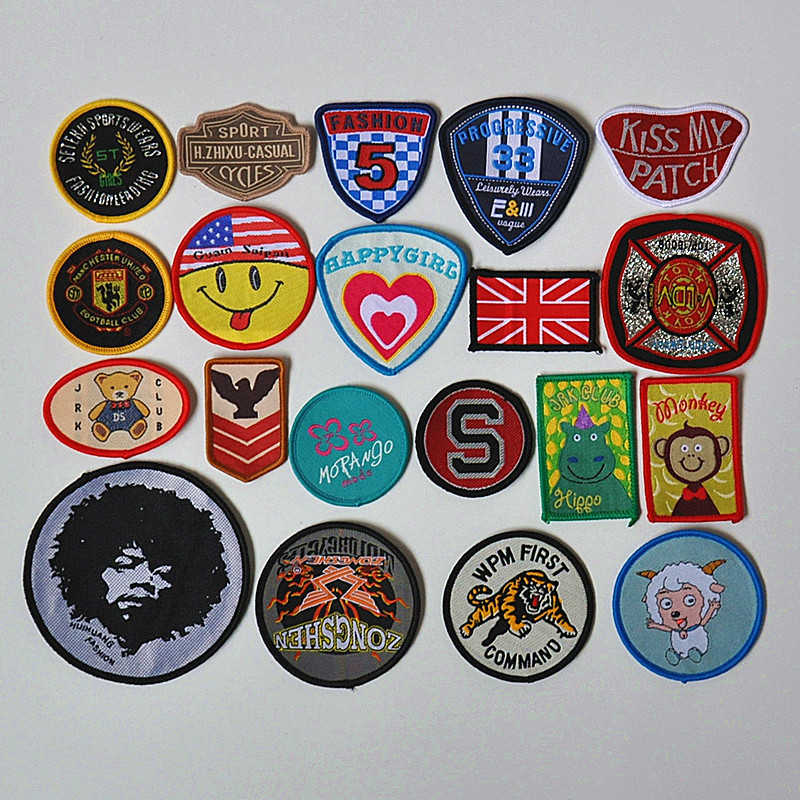 Factory wholesale woven mark lock edge wrapping trademark spot cloth paste high density woven mark cloth label modern style