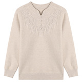 中老年女装新款风针织毛衣时尚宽松长袖针织衫提花休闲妈妈上衣，女装针织衫/毛衣，妃慕昵服饰