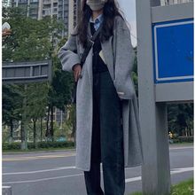 毛呢大衣女中长款秋冬新款韩系赫本风宽松感呢子外套