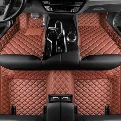waterproof interior car mats, Modelə uyğun ayaqaltı - brown-single-layer-foot-mat