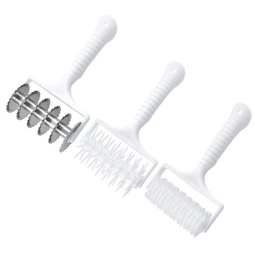 Factory Wholesale Roller Needle Pizza Puncture Cutter Flower Cutter Noodle Cut Pizza Roller Knife Plastic Baking Tool 