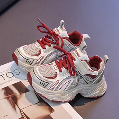 女童鞋子2025春季新款儿童百搭防滑运动鞋透气学生男童跑步老爹鞋