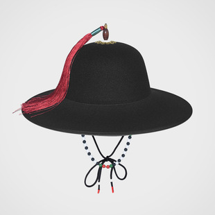 Ancient Costume big round hat handsome red cherry dome Jinyi Wei big brim hat Ming Han clothing with hat flying fish clothing hat elegant
