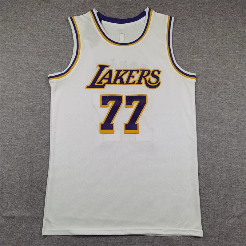 Жилет баскетбольной формы Lakers с вышивкой для внешней торговли оптом 77# 77# Лука Дончич