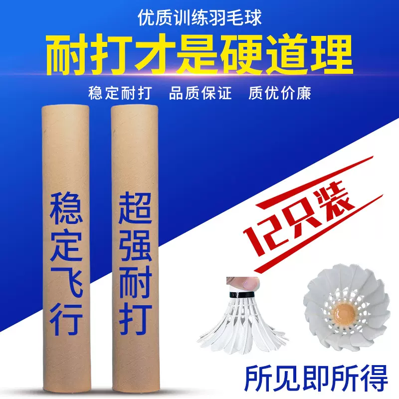 专业羽毛球耐打训练专用桶装比赛水鸭羽毛球