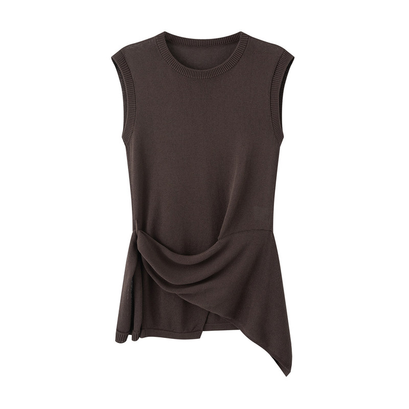 2026 New Summer Fashion Style Loose Slimming Round Neck Sleeveless Knitwear for Women Br802264