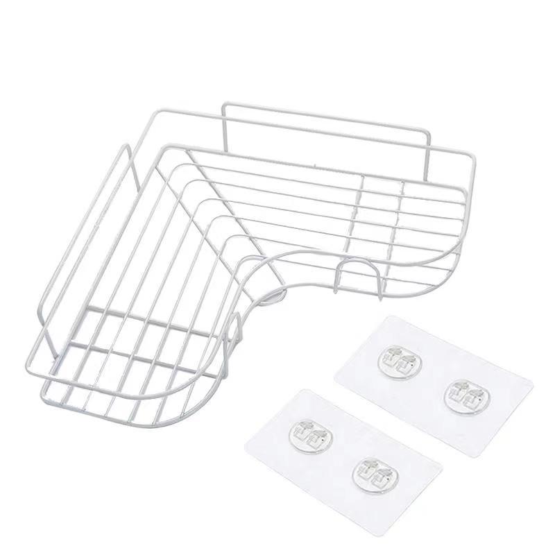 Estante de almacenamiento triangular sin perforaciones cocina baño estante de almacenamiento baño esquina montado en la pared estante de almacenamiento multifuncional