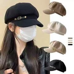 2025新款韩版小香风八角帽子时尚百搭显脸小报童帽鸭舌贝雷帽子潮