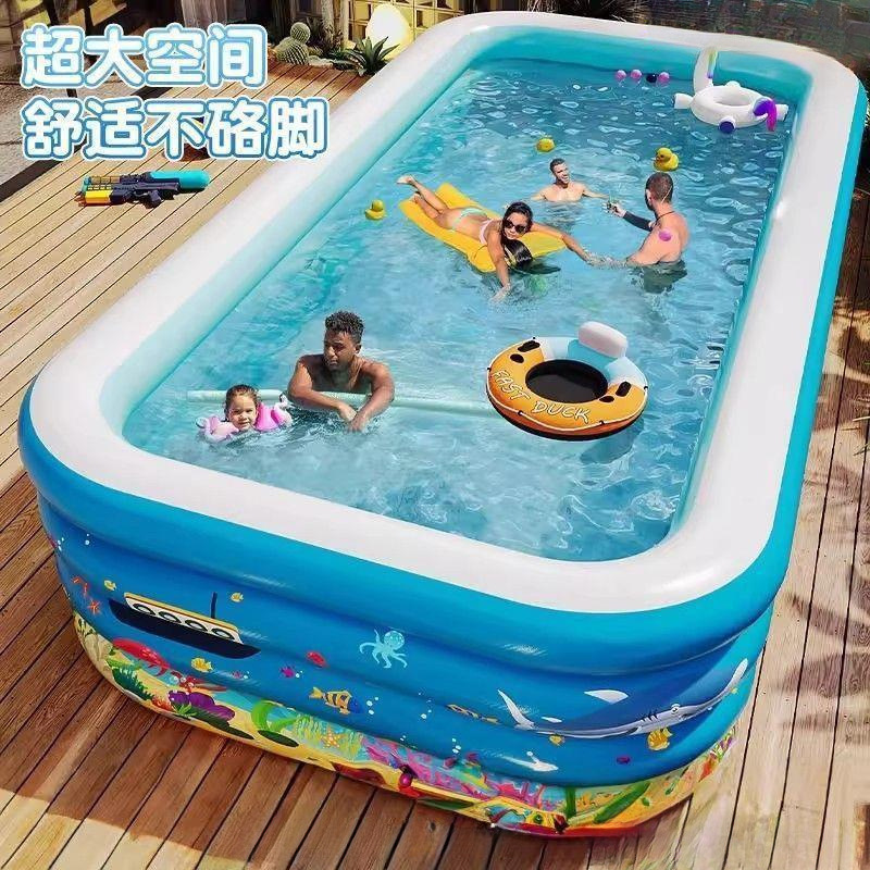 Inflatable Swimming Pool for Home Children and Adults, Large Outdoor Rural Courtyard Folding Baby Bath, Durable