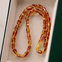 天然花珀随形项链简约高级感琥珀饰品抖音爆款直播货源