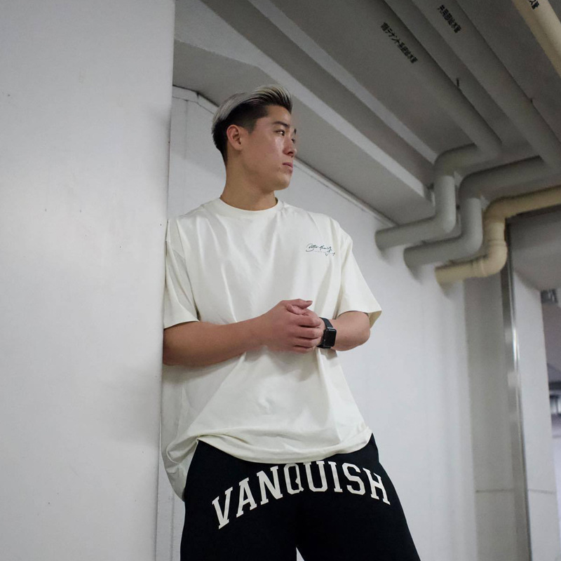 Pánské tričko VANQUISH oversized, čistě bavlněné tričko s kulatým výstřihem a krátkým rukávem, běžecké, tréninkové, ležérní_voghion.com