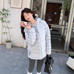 轻薄羽绒服女短款2025年冬季新情侣款男休闲运动简约连帽纯色外套