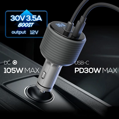 Cross-Border Applicable Starlink Mini Siqaret yandırıcısı - silver-2in1-dcpd-with-digital-display