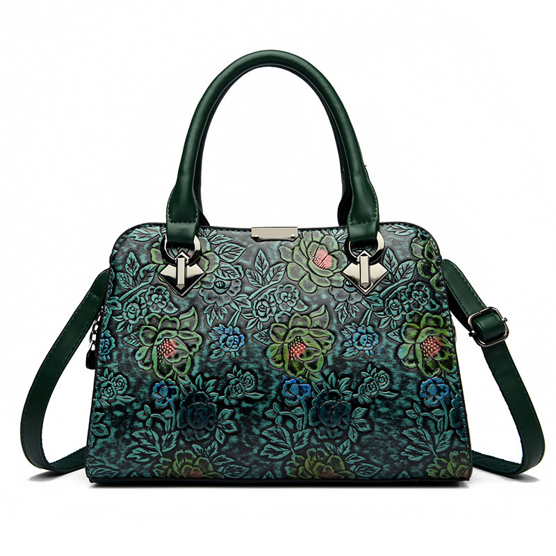 Bolso de mujer de estilo chino 2023 nueva moda de charol bolso de Madre de mediana edad estilo étnico bolso de gran capacidad bolso de hombro