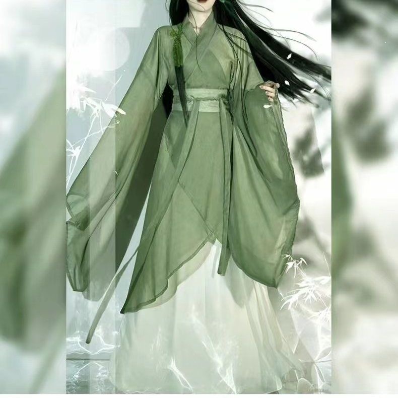 秋季魏晋南北朝汉服绫罗涅槃复原汉服女大袖交领异形围裳破裙套装