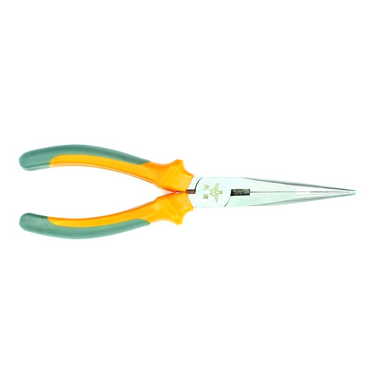 五金厂家批发6-8寸多功能尖嘴钳抛光德式橙灰团鱼柄尖嘴