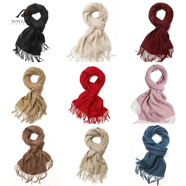 2026 New Product Recommendation: Wool Scarf in Solid Color, 30cm Wide, Couple's Red Scarf, Thick Style, Autumn and Winter Warm Neck Scarf for Women