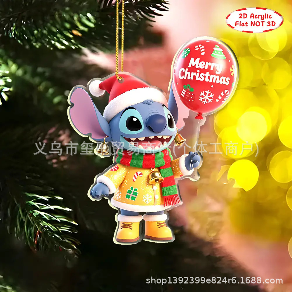 Transfronterizos temu Xiyin nuevo Stiltys decoración de Navidad decoración de automóviles colgante plano acrílico 2D lista