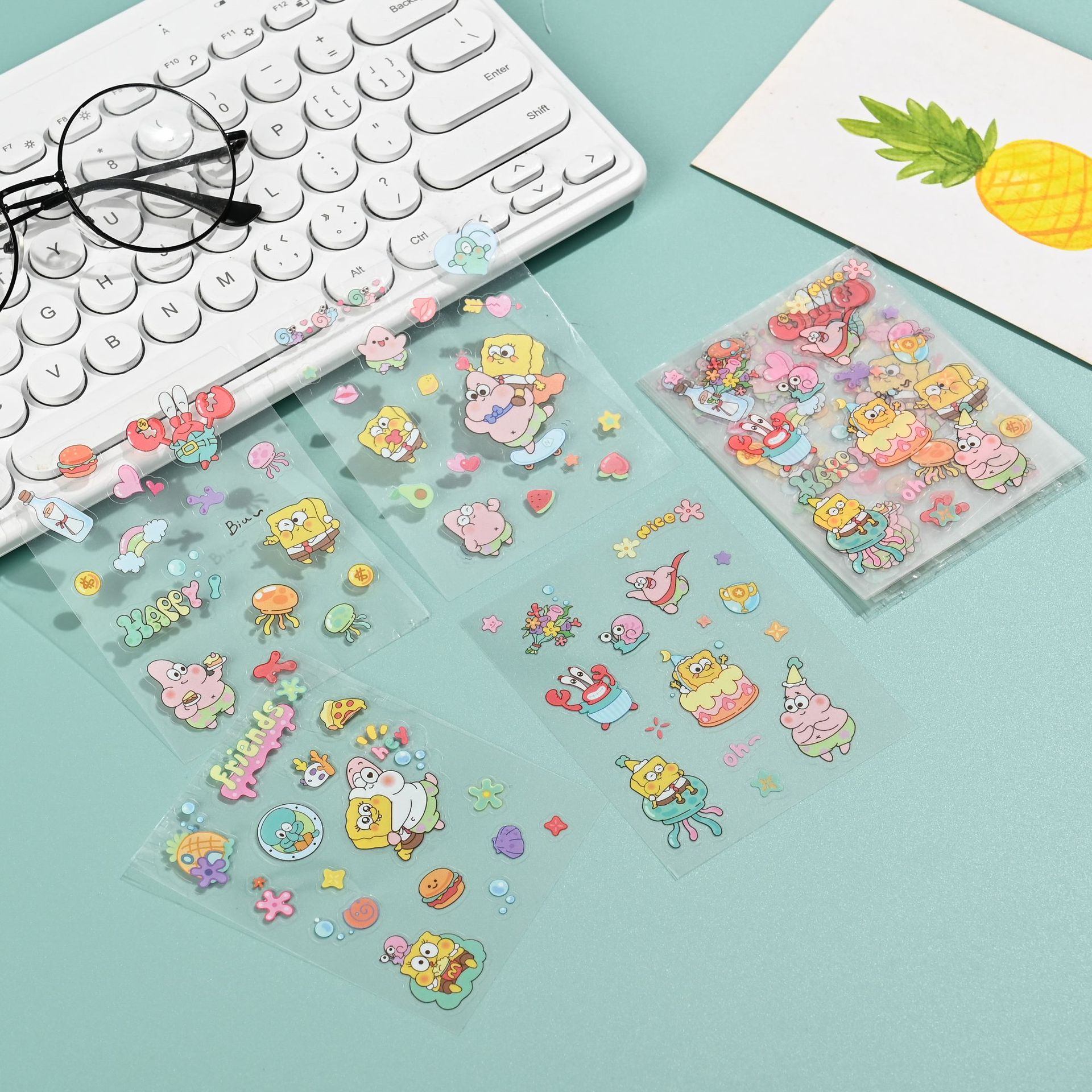 sponge children's transparent cartoon waterproof sticker for…