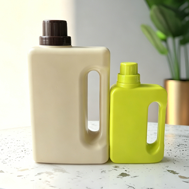 Plastik Yuyucu Toz Qabı, Tutacaqlı 500 ml və 1 L Dozaj Şüşəsi