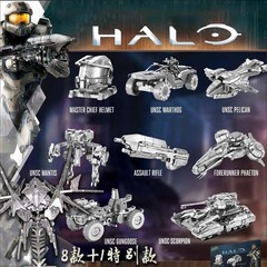 鋼魔像批發光輪HALO 簡裝金屬DIY拼裝模型3D迷你納米立體手工拼圖