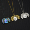 European and American new you are my sunshine sunflower can open the letters pendant necklace creative necklace