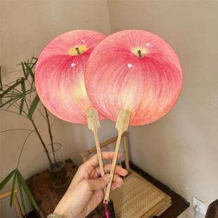 Apple Cute Hand-cranked Fan Fan Summer Gift High-value Group Fan Watermelon Cool Creative Handmade Handmade