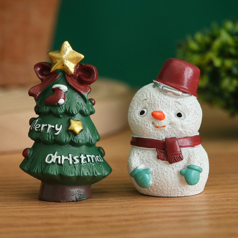国境を越えた売れ筋のクリスマス装飾樹脂サンタクローストナカイ雪だるまヘラジカホームミニチュアデスクトップ装飾品|undefined