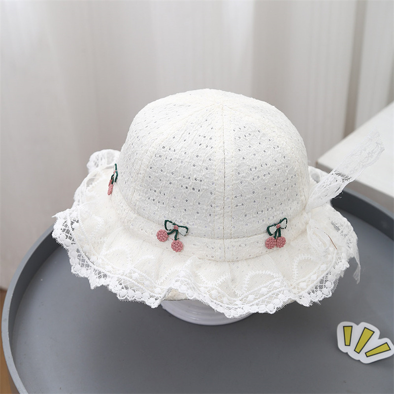 Bebés de primavera y otoño delgado sombrero de pescador arco princesa viento super lindo encaje de viaje asiático cuenca sombrero de marea sombrero