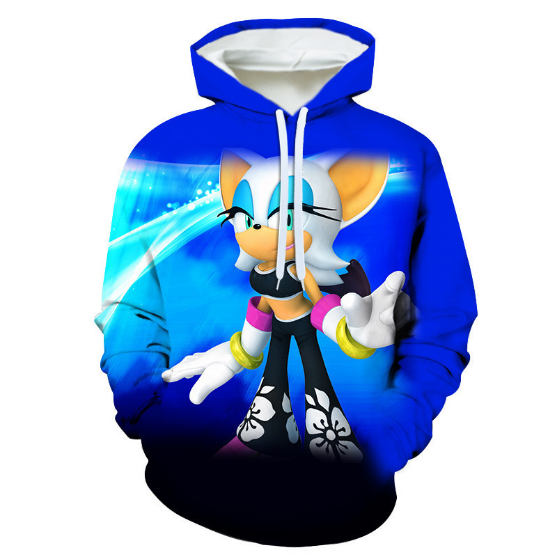 Autumn New Adult and Kidsren's Sweatshirt 3D Digital Printing Hoodie Sonic Peripherals Source Factory Direct Sales