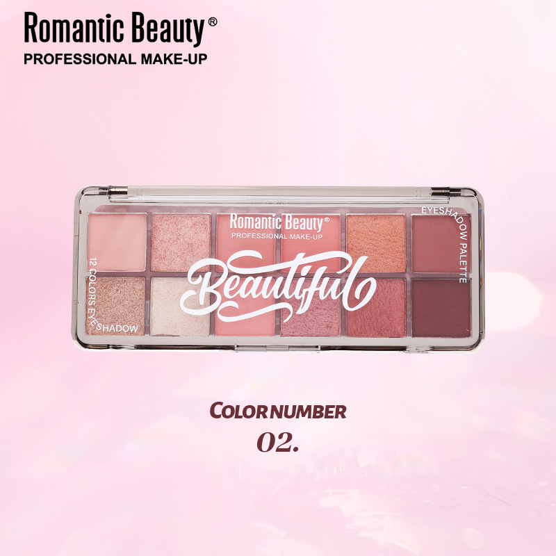 Transfronterizo de 12 colores de flash de sombra de ojos mate marrón duradero impermeable polvo mezcla de humo de maquillaje de ojos multicolor brillo image 8