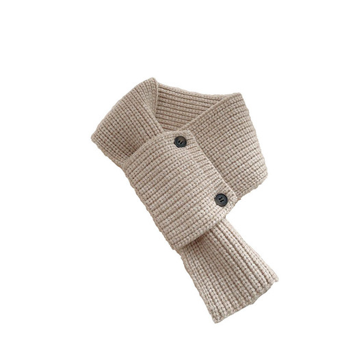 Children's scarf for warmth and neck protection, student neck scarf for middle-aged children, cute Japanese and Korean INS style, versatile fashion baby button scarf