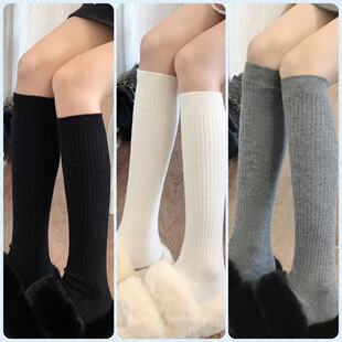 Spring and Summer Mid-length Socks Women's Mid-length Calf Socks Women's Jk Pure Wind Vertical Pattern Mid-length Socks Japanese Style Knee Piled Socks