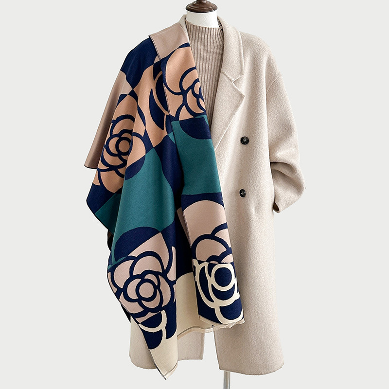 Bufandas coreanas de cachemira de dama 2025 pájaros con un bufón de aire acondicionado que se vuelve más grueso y cálido