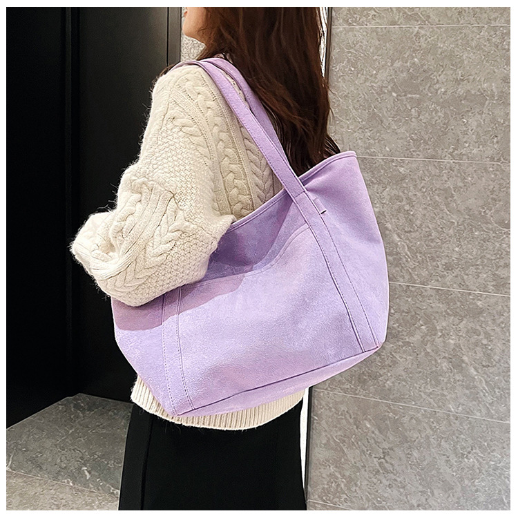 Tote Bag 2024 Autumn and Winter new trendy European and American simple matte solid color single-shoulder bag, handbag, fashionable women's bag undefined